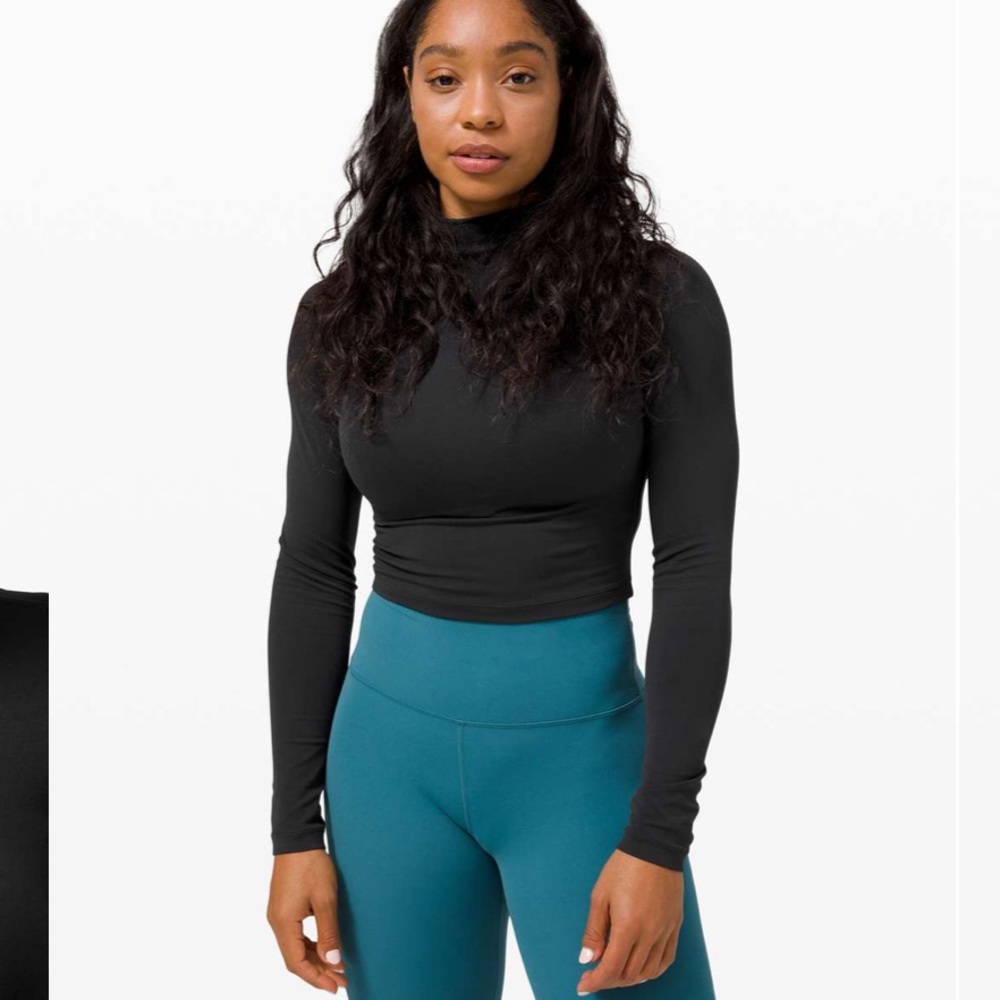 Lululemon All Aligned Mock Neck Long Sleeve size 6 in Black